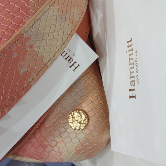 VIP Large Pink Peach Gold Himalayan Snake Hammitt Clutch Crossbody Purse NEW - Picture 3 of 8